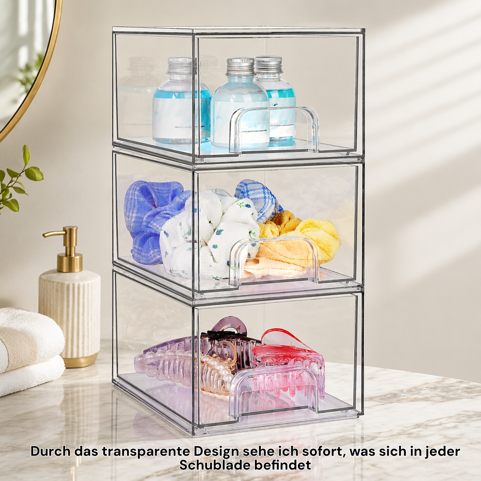Multifunktionale transparente Aufbewahrungsbox