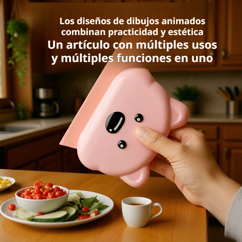 Set de baño cinco en uno con raspador y diseño de cachorro animado