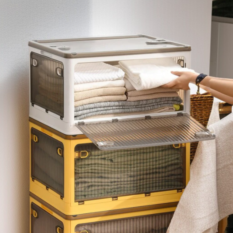 투명 접이식 수납함 차량용 아웃도어 의류 정리함 캠핑 수납  플라스틱 수납 장난감 정리함