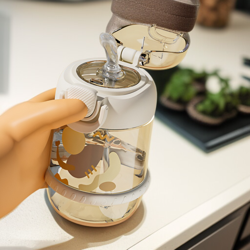 여름 스타일 여자 휴대용 물컵 학생용 빨대컵