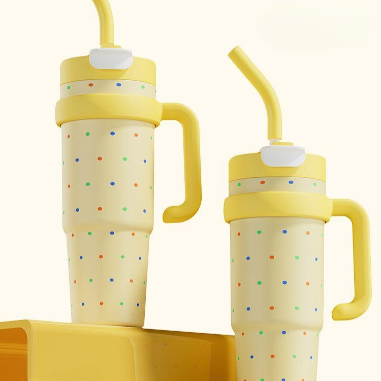 도트 대용량 보온컵 여성용 신상, 고급스러운 디자인, 초대형 휴대용 컵