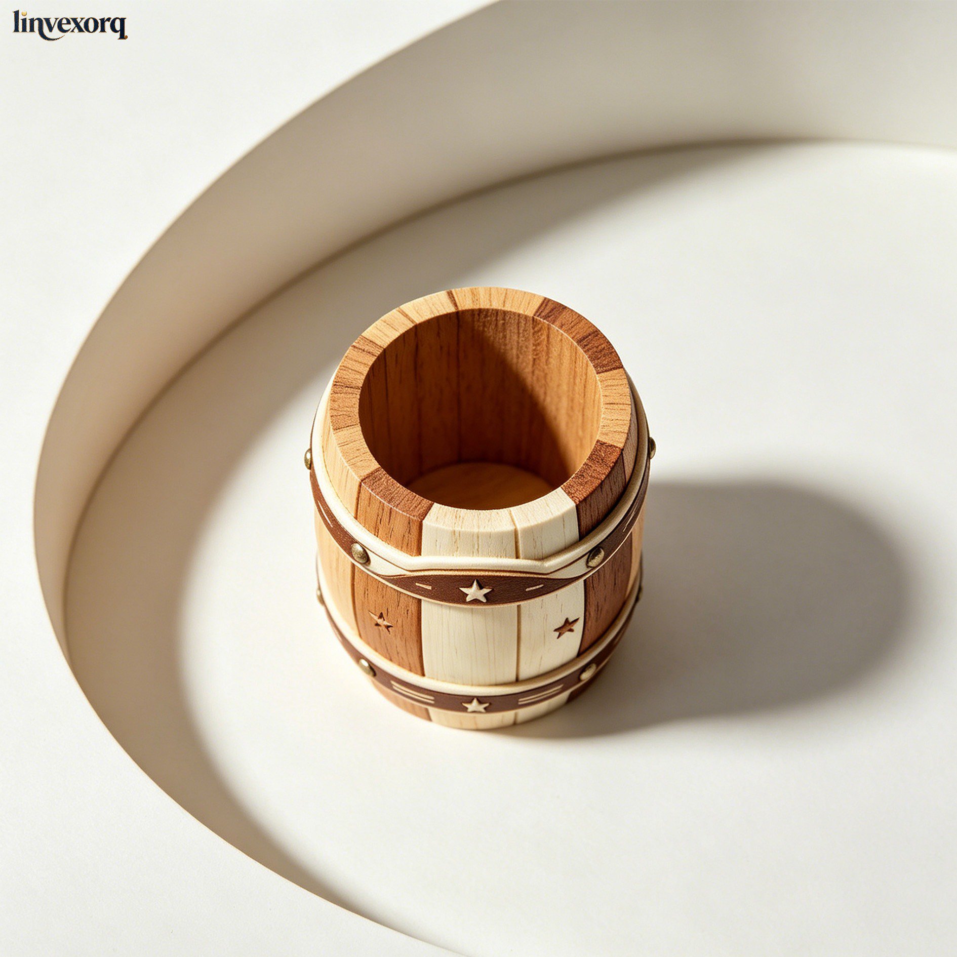 Eco-friendly wooden pen holder with pens
