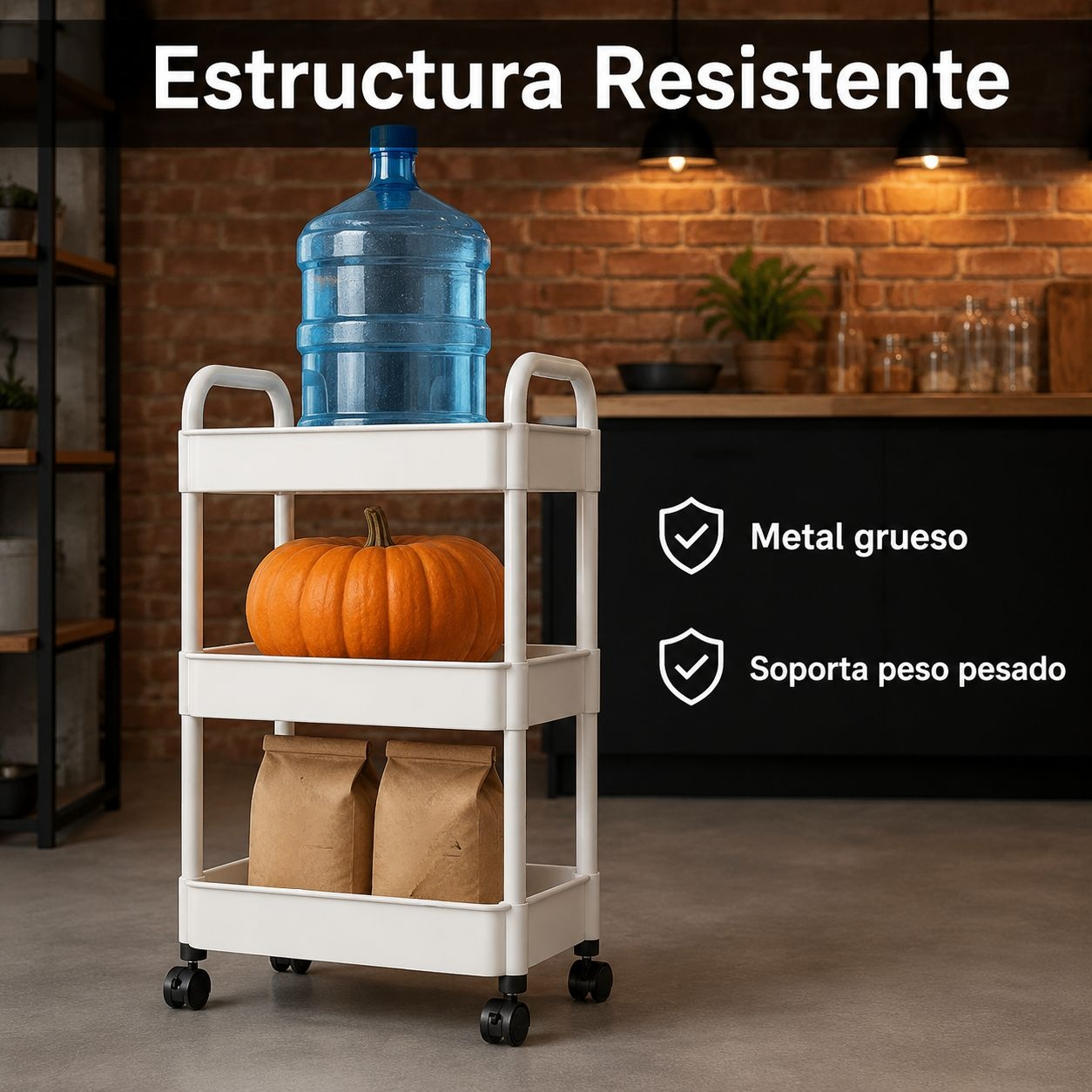 Estantería de cocina multifuncional con ruedas