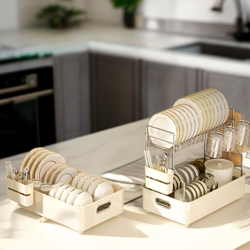 免打孔碗碟收納架 廚房碗碟晾乾架 筷子收納架 碗碟收納架