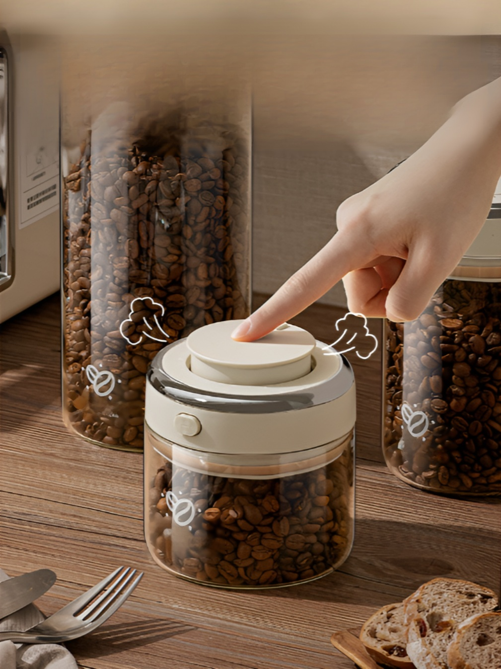 Recipiente Hermético para Café en Polvo al Vacío 