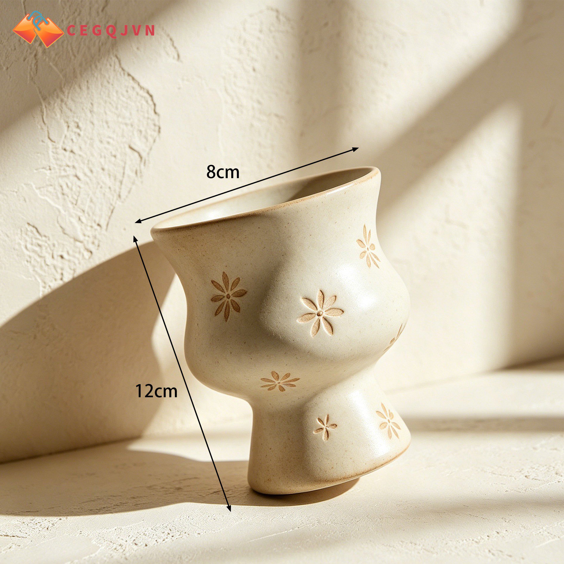 Ceramic cups with smooth glazed finish