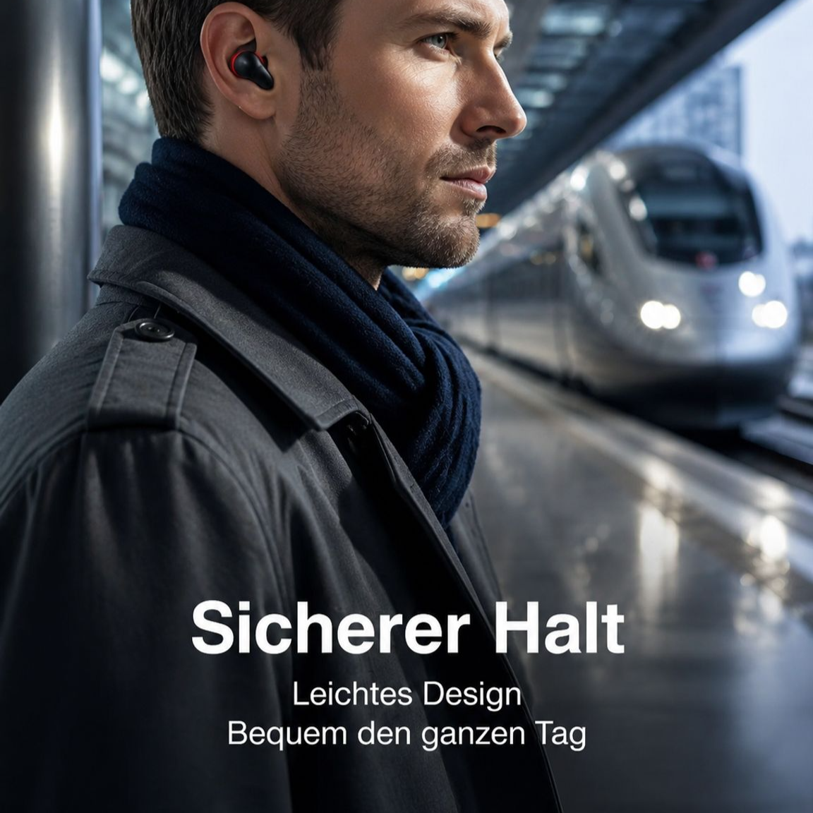 Bluetooth 5.3 Halb In-Ear Kopfhörer, Aktive Geräuschunterdrückung