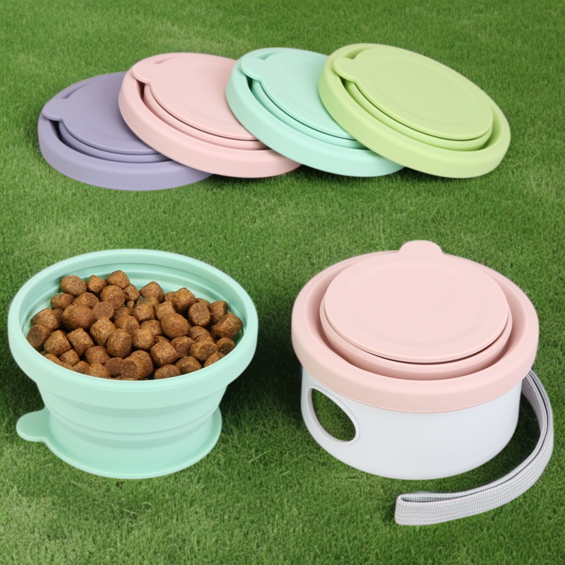 シリコンボウルセット ポータブルケース 多機能アウトドア折りたたみフィーディングボウル ピックアップバッグシリコンボウルセット屋外折りたたみフィーディングボウル