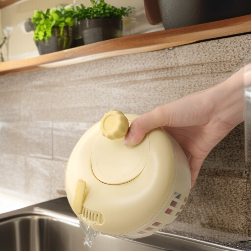 サラダ野菜乾燥機 家庭用排水乾燥機 果物 手動 水かご キッチンツール 野菜洗い桶 工芸品