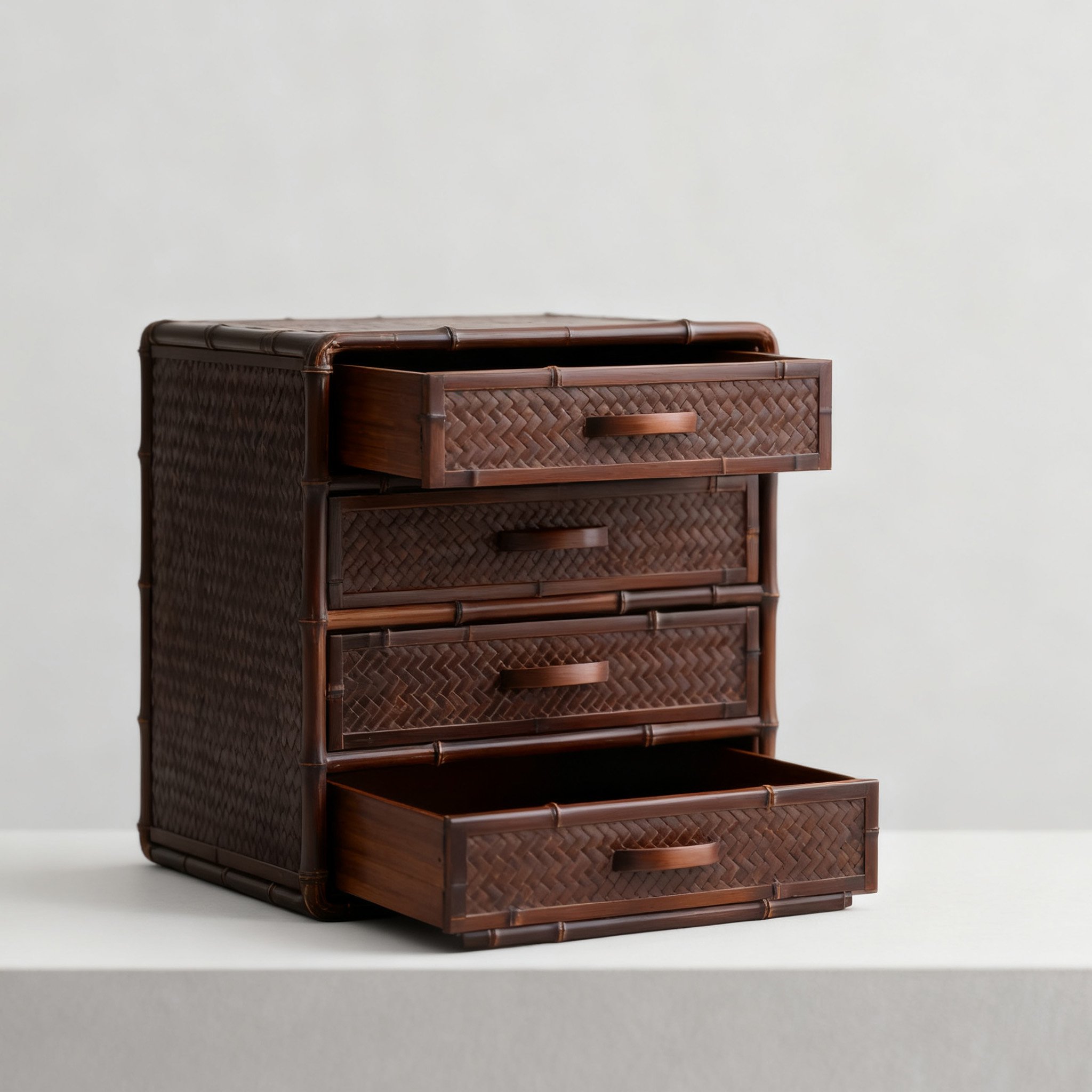  ตู้เก็บของสไตล์ย้อนยุคทำจากไม้ไผ่