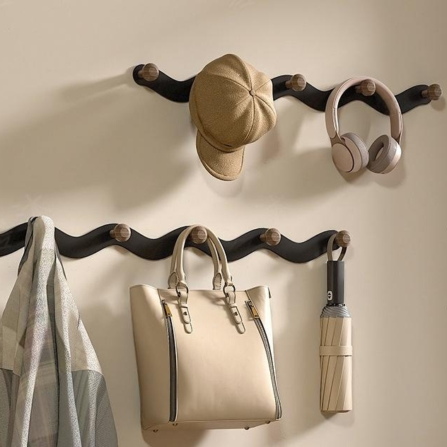 월넛 도어 후크 무타공 욕실 현관 문 옷걸이 강력 접착식 수납 고리