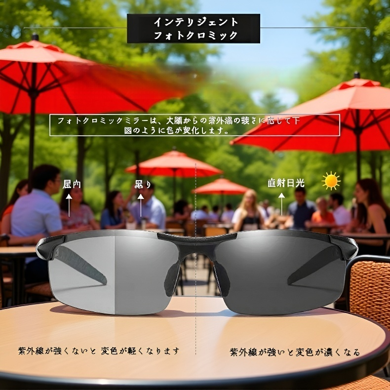 変色偏光サングラス