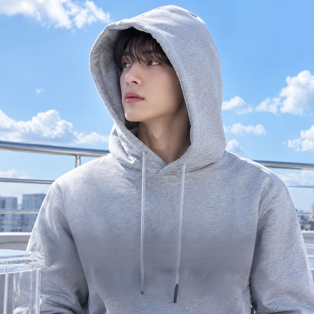 Sudadera casual con capucha de color sólido para hombre