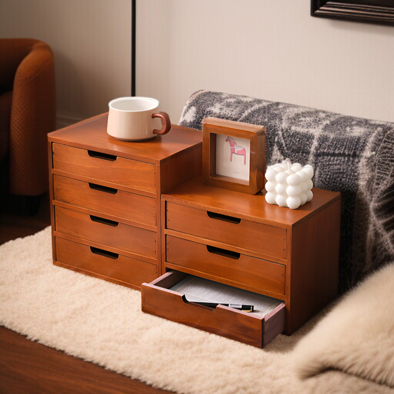 탁상 사물함 다단 수납 서랍형 사물함 잡동사니 수납장 우드 화장품 사물함 사물함 다용도 스몰 키높이 선반