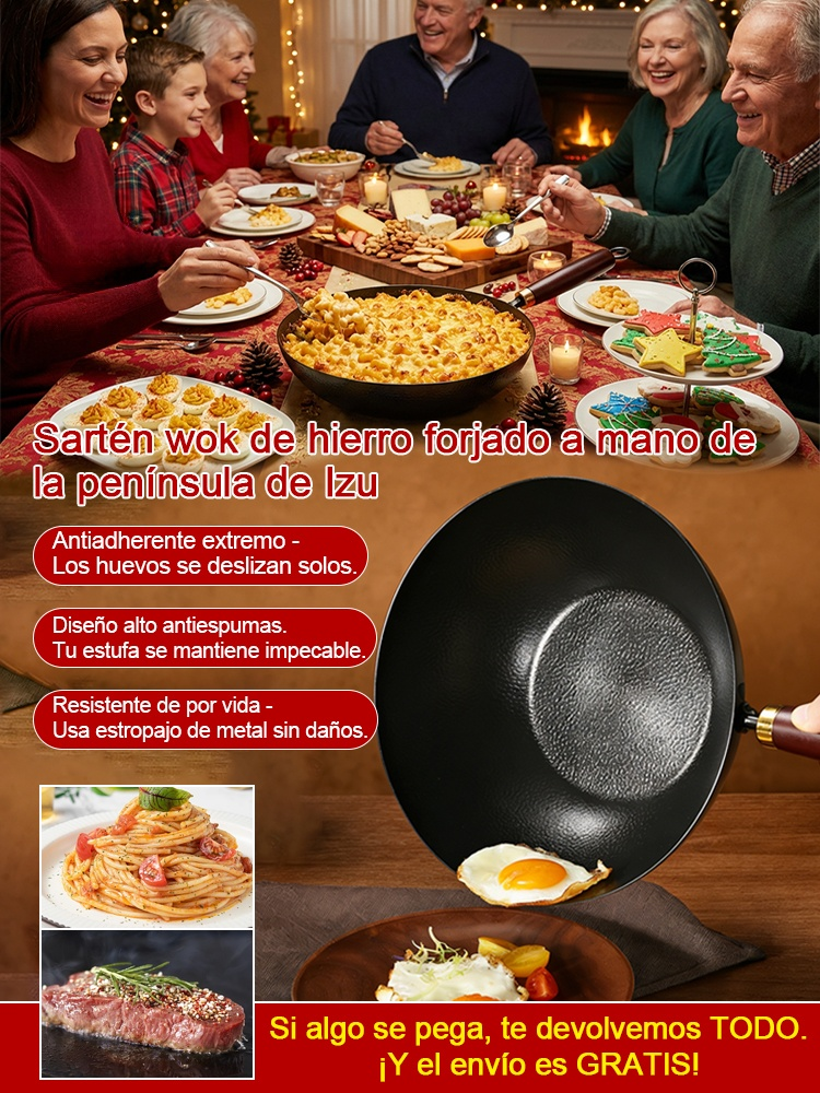 Recomendado por el Patrimonio Cultural de Japón[Sartén abombada con martillado manual]
