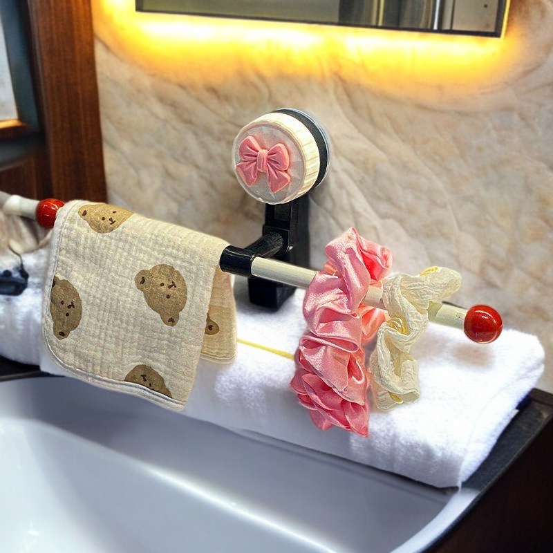 Luxury Dopamine Suction Cup Towel Rack, High-Value Bathroom Storage Rack