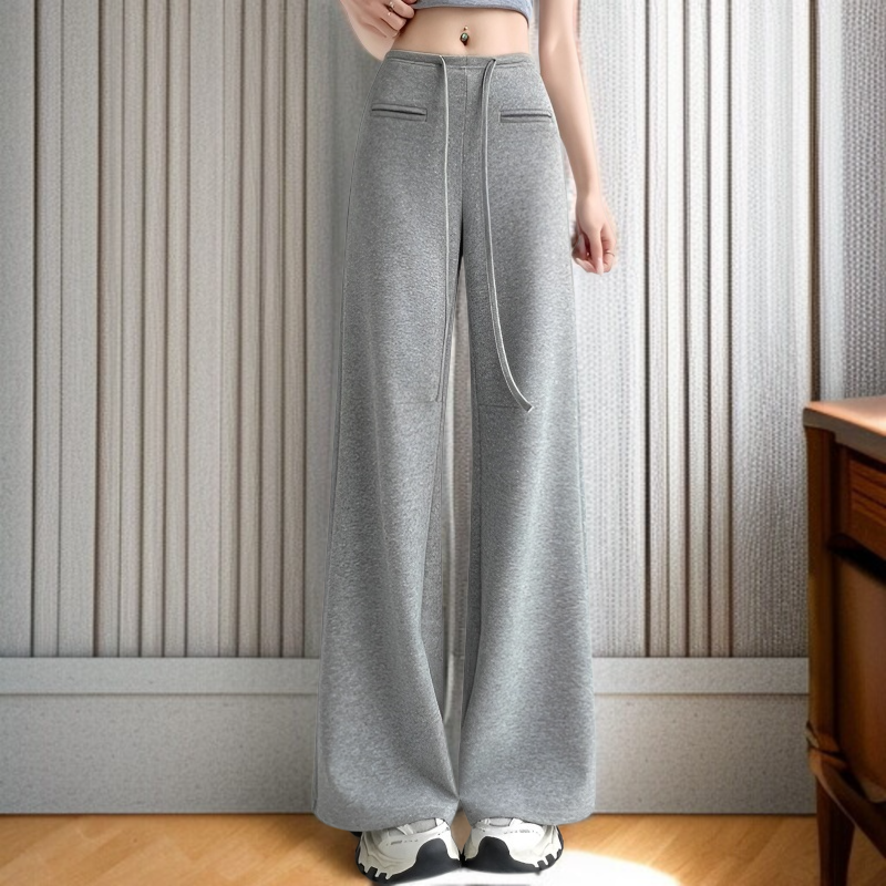 트레이닝 팬츠 여 하이웨스트 슬림 슬랙스 와이드 팬츠 와이드 슬림핏 여름 캐주얼 맨투맨