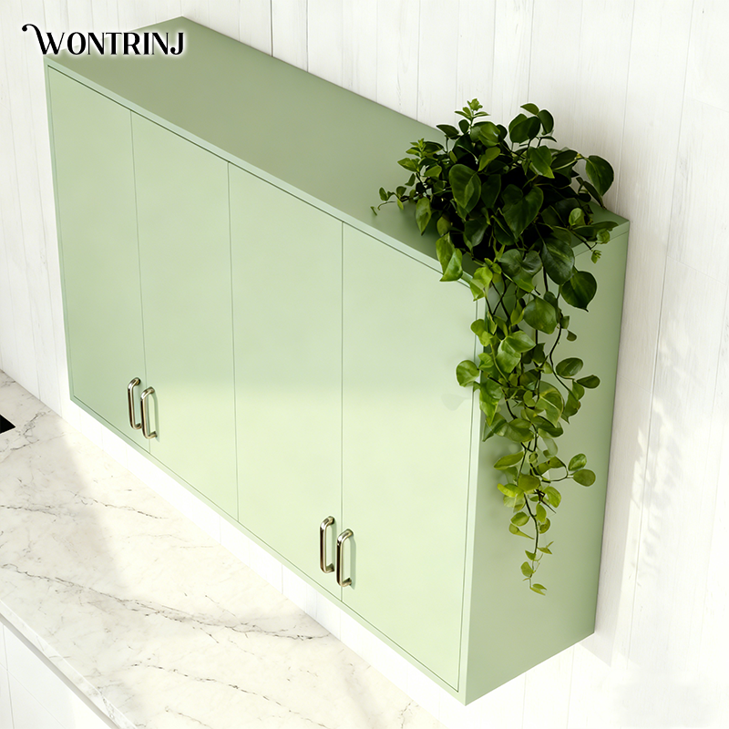 ตู้ติดผนังสีเขียวอ่อน