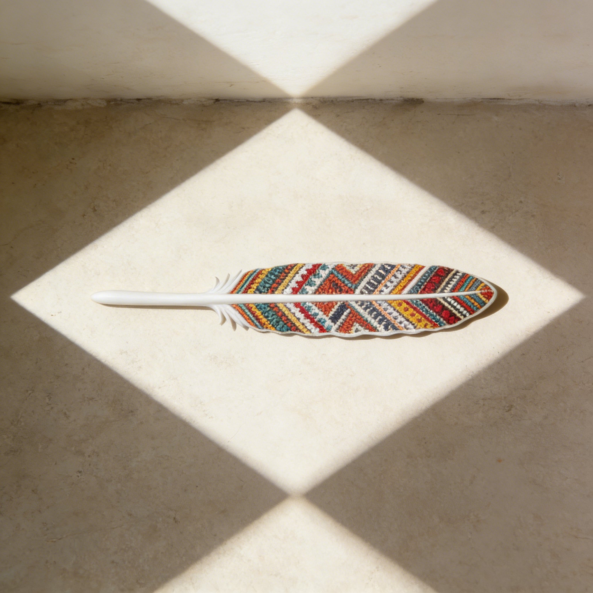 책 위에 놓인 깃털 디자인 북마크