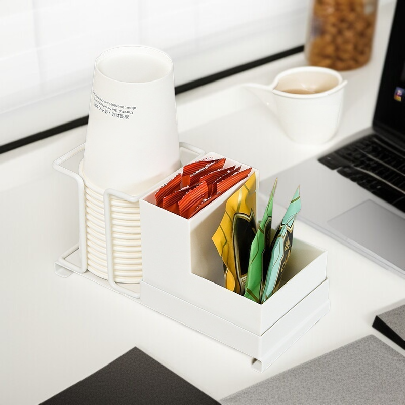Home Bar Tischplatte Organizer Einwegbecher Fach Tee Box Kaffee Zucker Bar Teebeutel Organizer