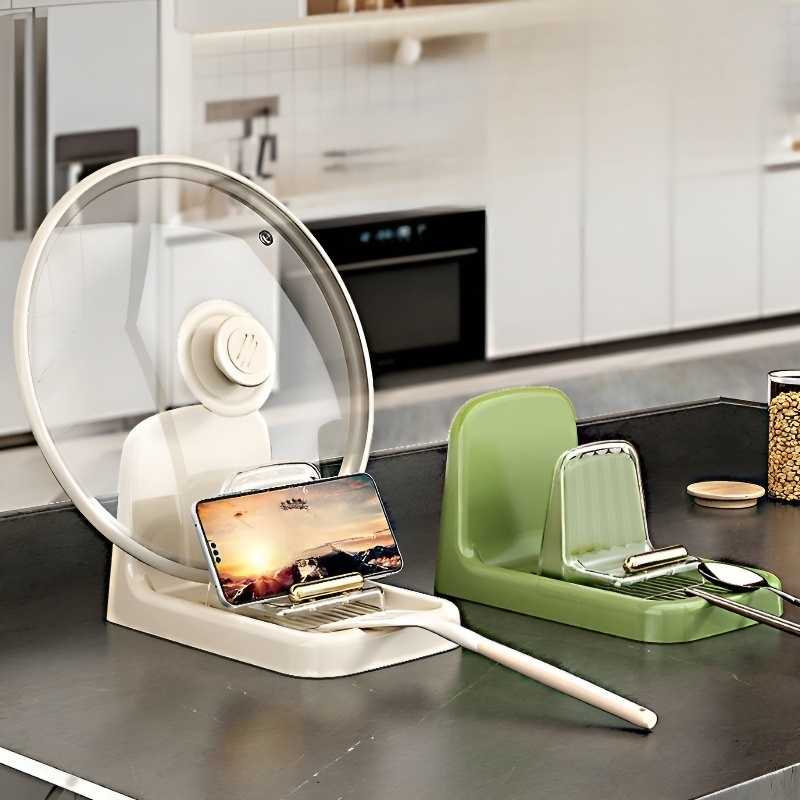 Pot lid rack with non-slip base design