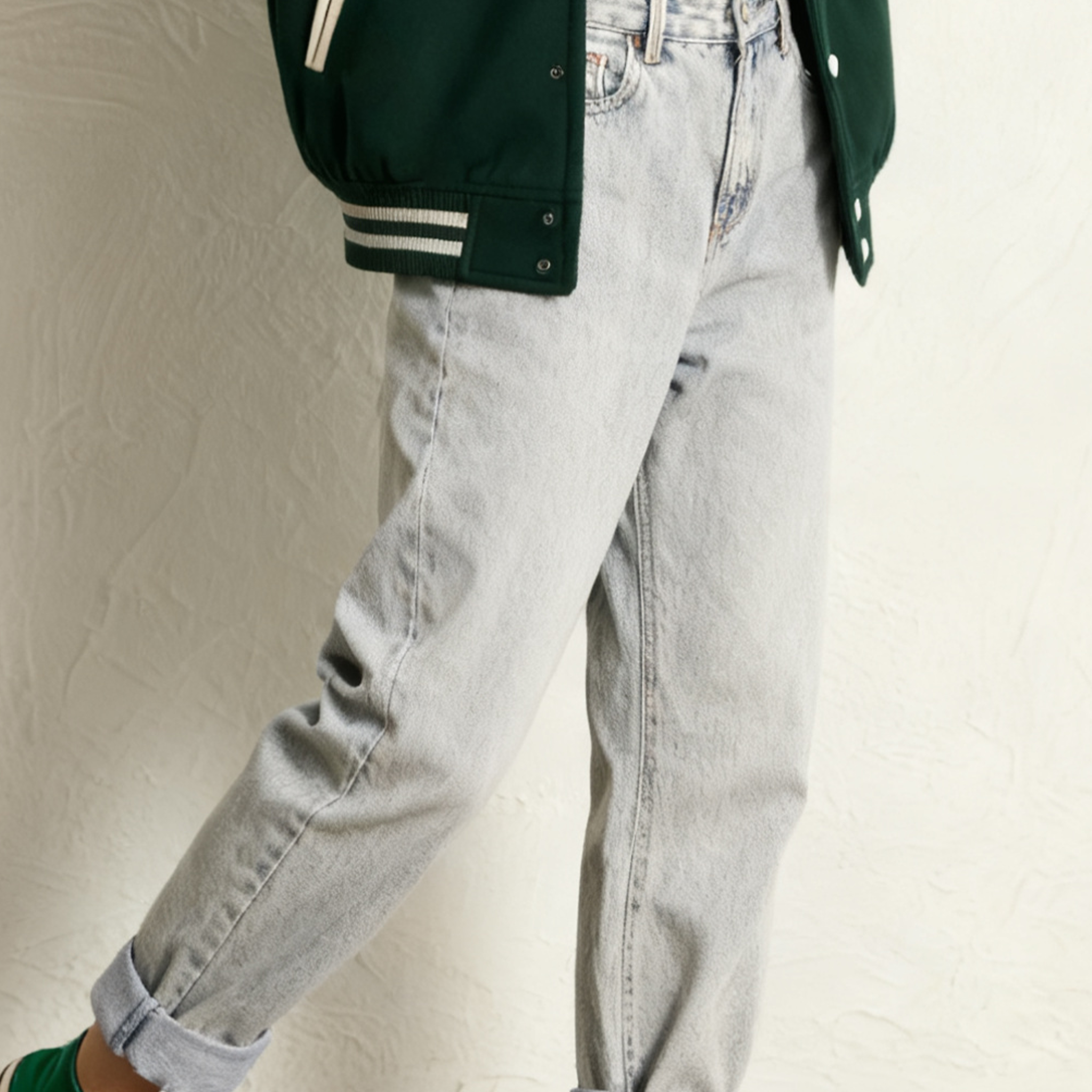 데님 스트레이트 캐주얼 팬츠