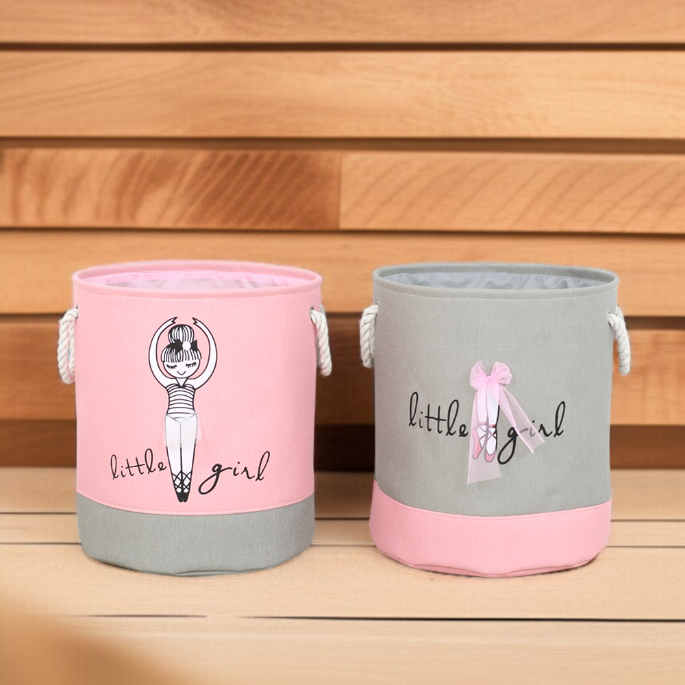 패브릭 수납통 소녀 시리즈 수납 바구니 옷 잡화 정리함