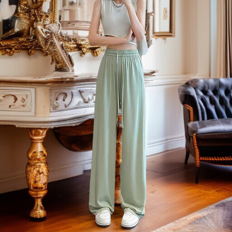 쿨 와이드 팬츠 여 여름 얇은 신상 모기기피 자외선 차단 일자 캐주얼 작은 키 쿨링 팬츠