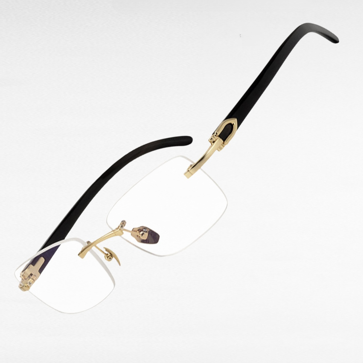 Vista lateral de gafas antifatiga sin marco