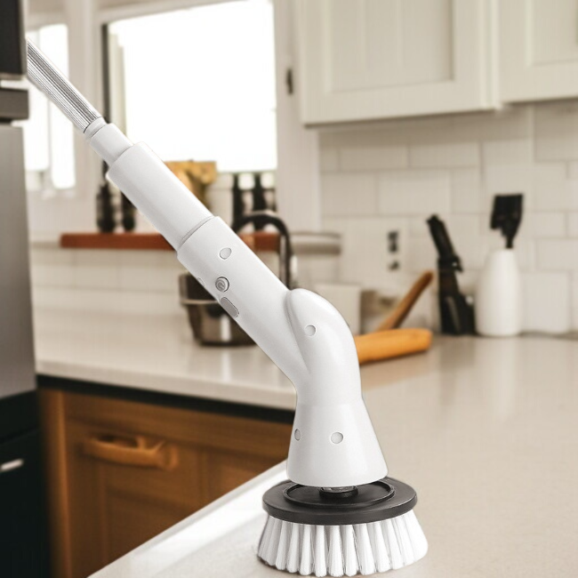コードレス電動ロングハンドルクリーニングブラシ 自動引き込み式多機能フロアクリーニングバスルームクリーニングブラシ