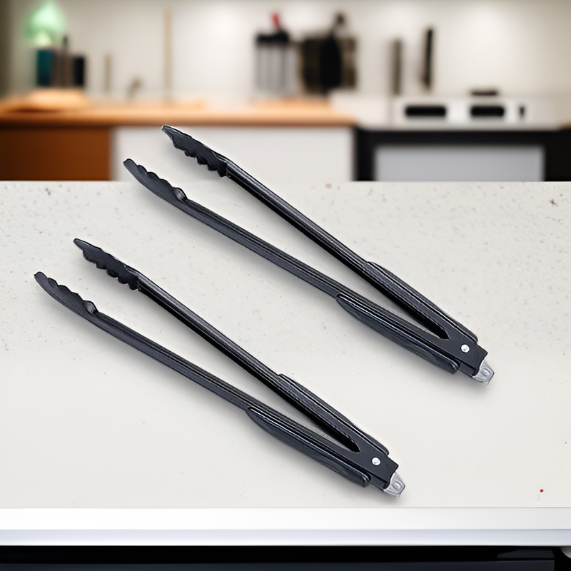 Multi-Functional Stainless Steel Food Clip Kitchen Tool – Black BBQ Self-Service Steak Clip