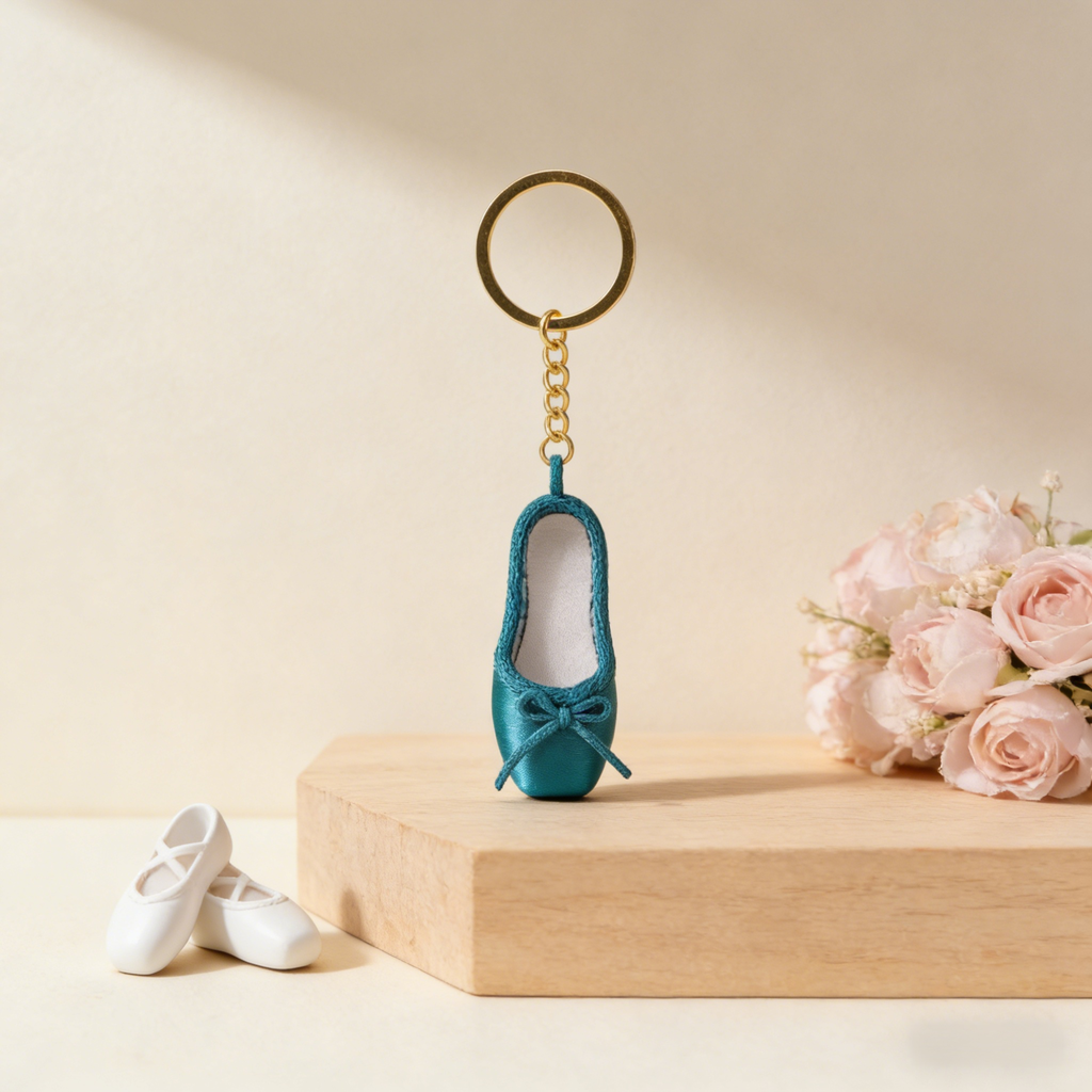 Ballet shoe keychain