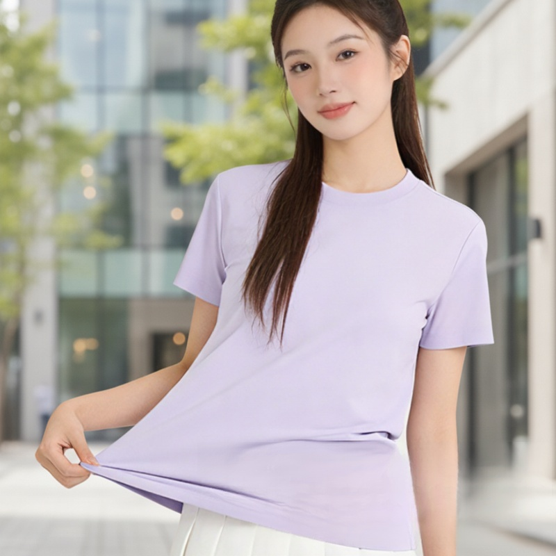 신상 여성 라운드 슬림 티 반팔
