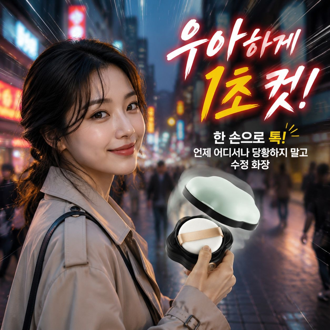 휴대용 다용도 방진 퍼프 케이스