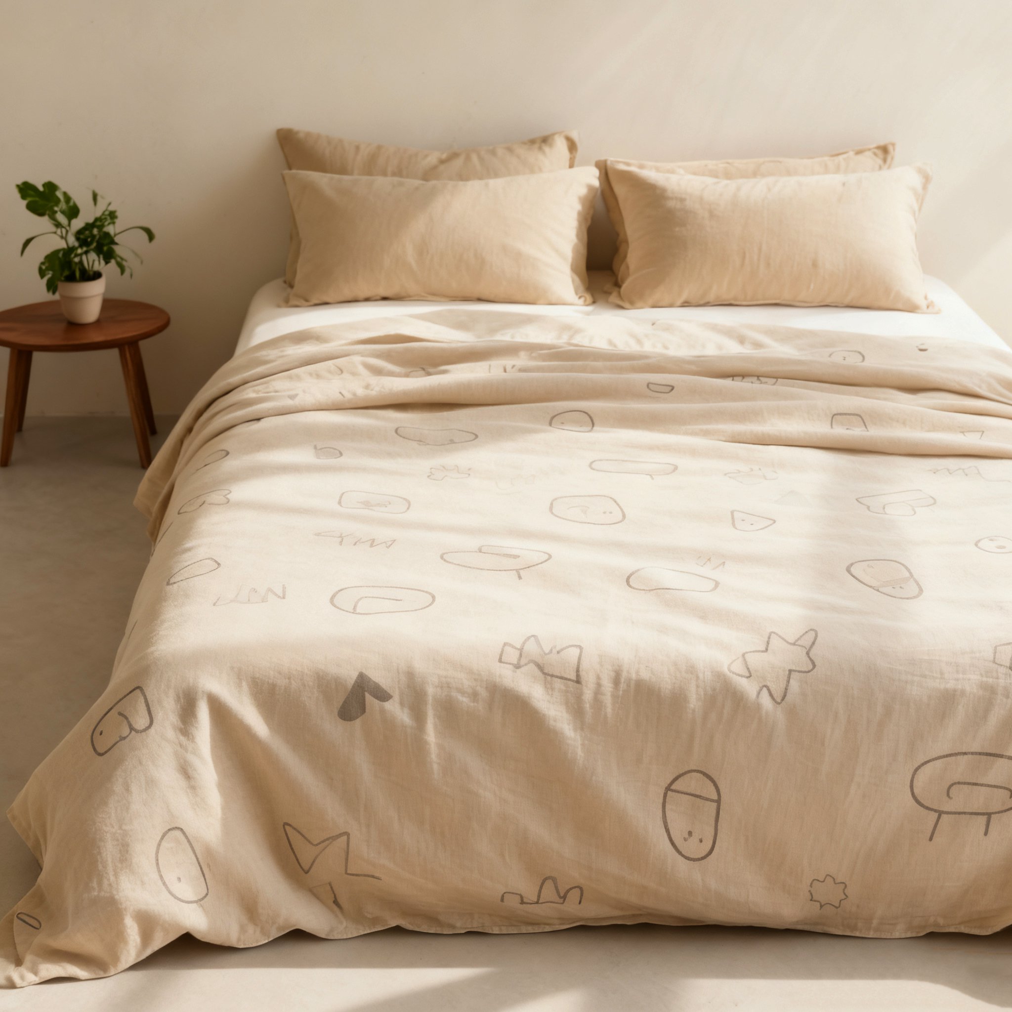 100% 면 침구 4종 세트