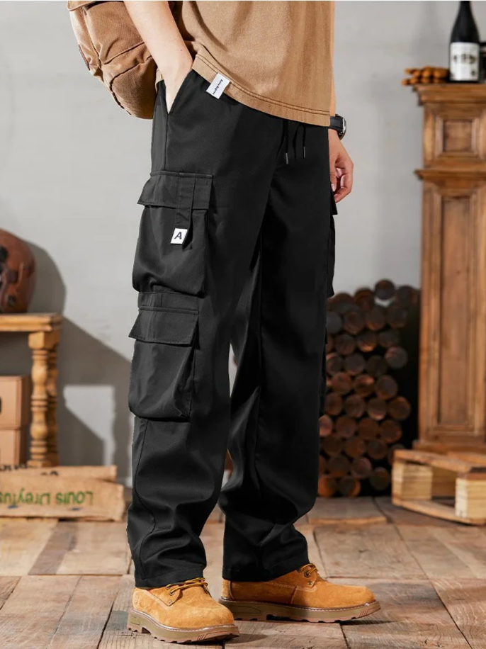 남자 빅사이즈 와이드 일자 카고 팬츠 착용샷