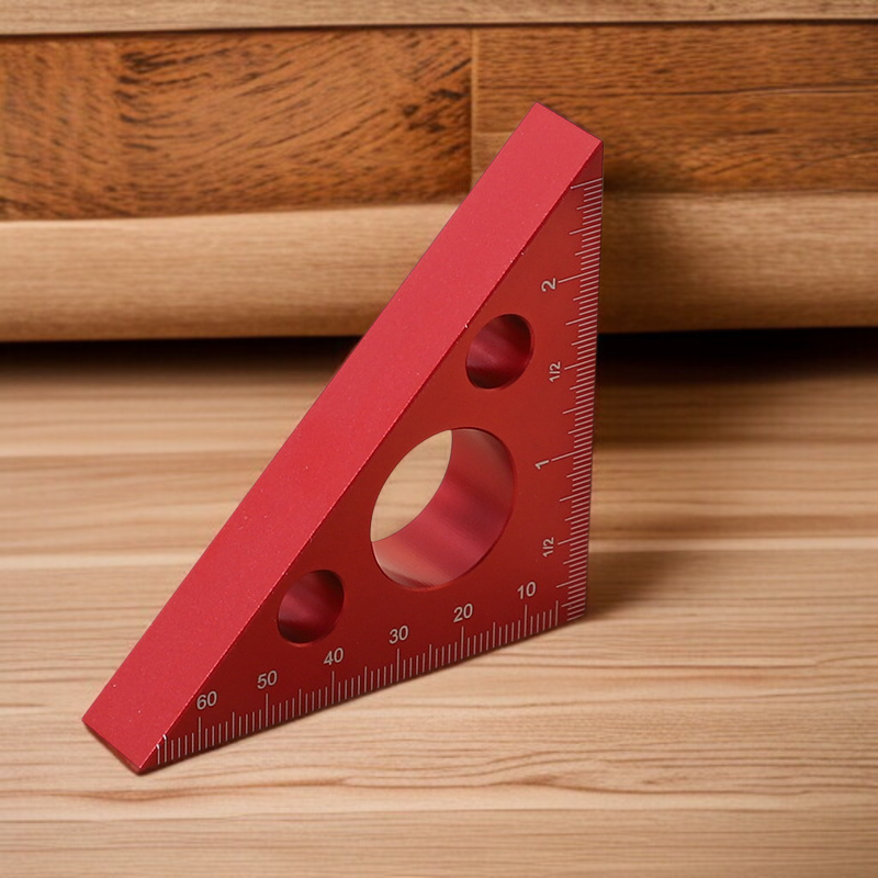 木工用具 直角三角形厚物定規 アルミニウム合金製厚型アングルゲージメトリックインペリアル高さ測定三角定規