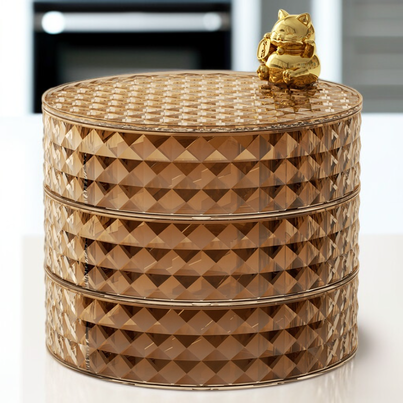 กล่องเก็บผลไม้และลูกกวาดทรงกลมแบบหรูสำหรับห้องนั่งเล่น ถาดผลไม้แห้งและเมลอน