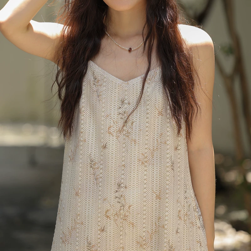 Floral Print Spaghetti-Strap Dress