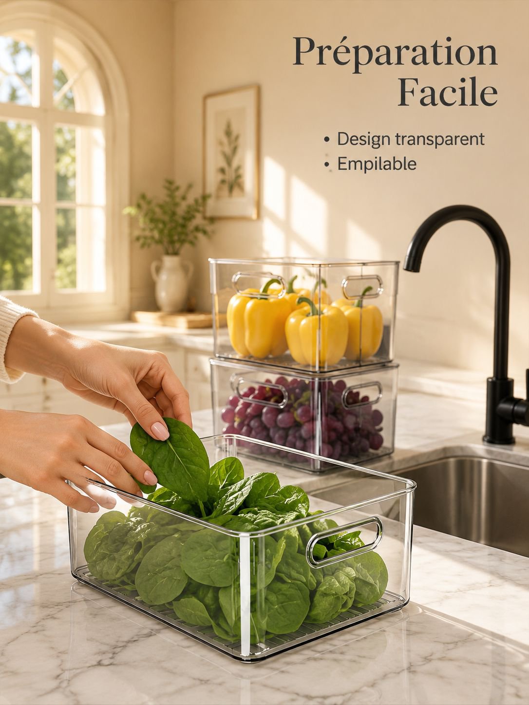 Organisateur multifonction pour réfrigérateur, boîte de rangement pour œufs, fruits et légumes