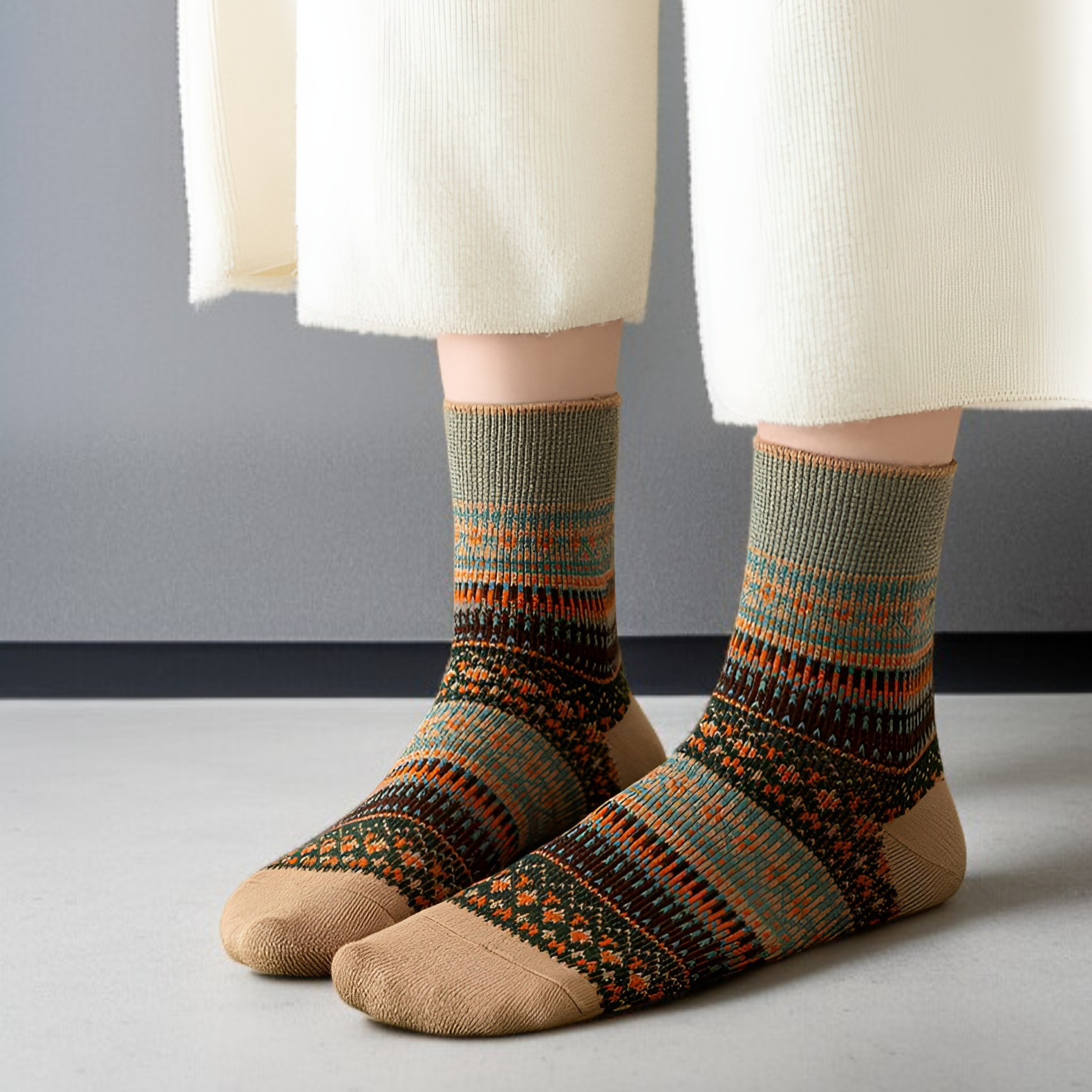 民族風中筒襪搭配春夏穿搭