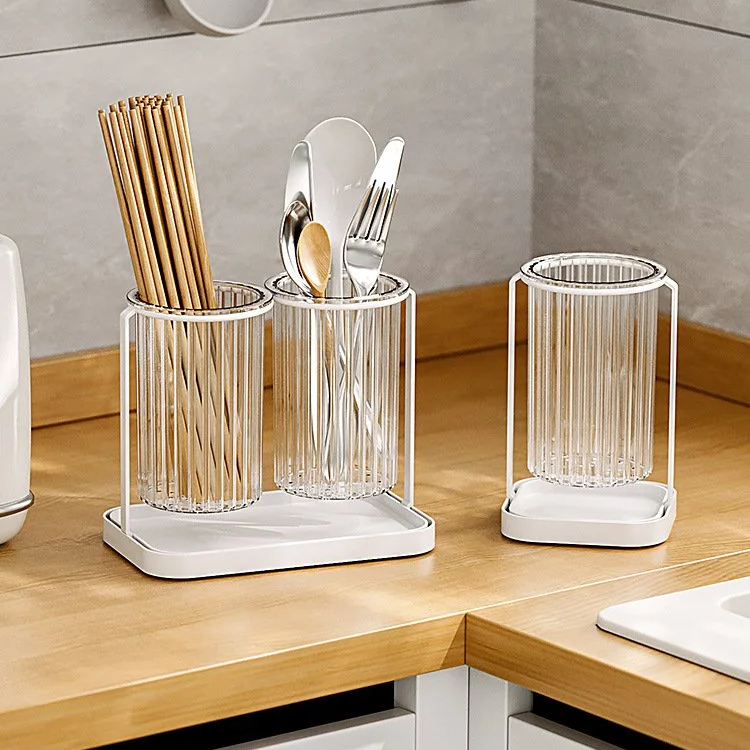 多功能餐具收納架 廚房台面筷子筒一體式置物盒