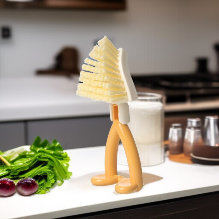 Kitchen Mesh Basket Crevice Cleaning Brush Triangle Foldable Bathroom Cleaning Brush