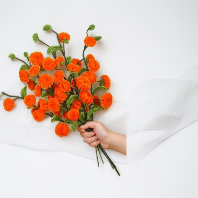 柿柿如意花束手工扭扭棒