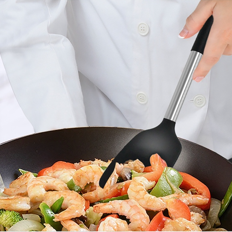 Conjunto de 15 ustensiles de cuisine en silicone, poignée inox