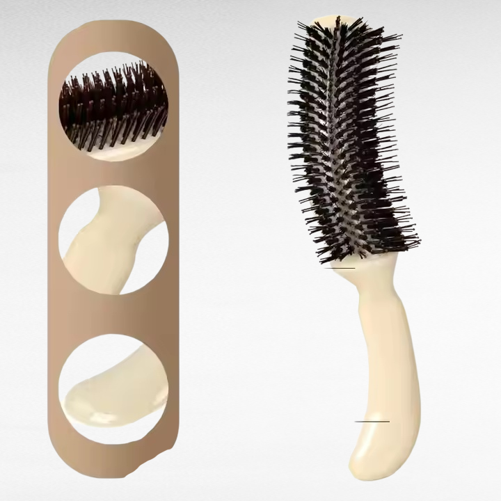 S-förmige bequeme Griff-Haarbürste für Volumen