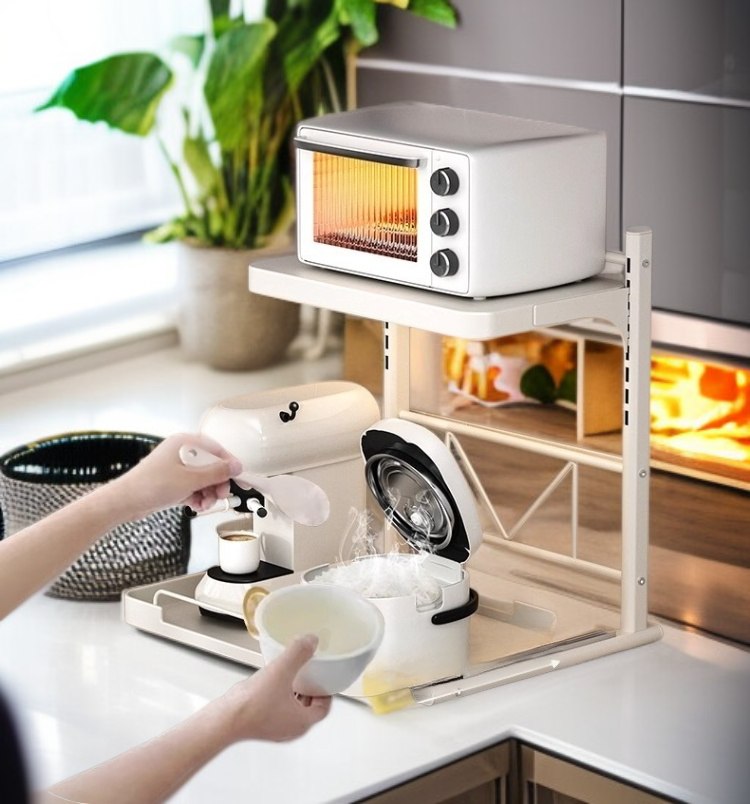 전용 탁상형 주방 선반의 넉넉한 수납공간