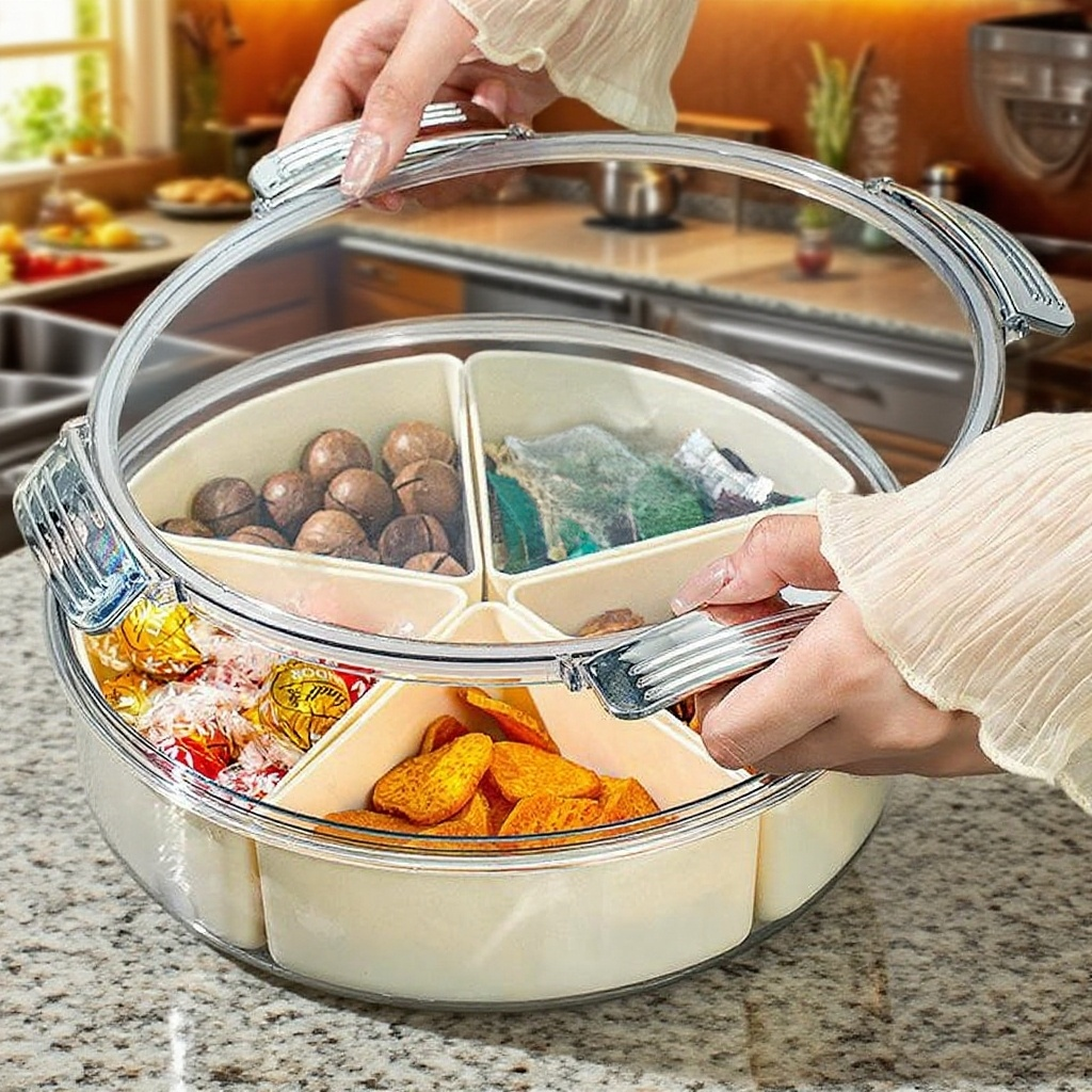 칸막이가 있는 가정용 건조 과일 스낵 보관 상자