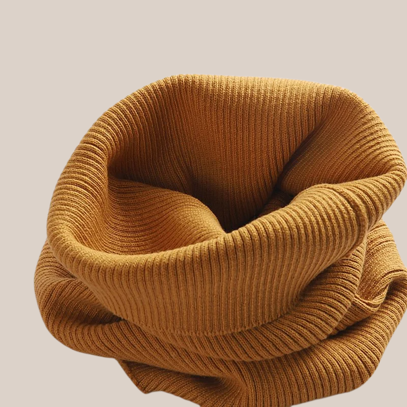 Bufanda cuello de invierno para hombre y mujer, tejido grueso de lana, protección cervical