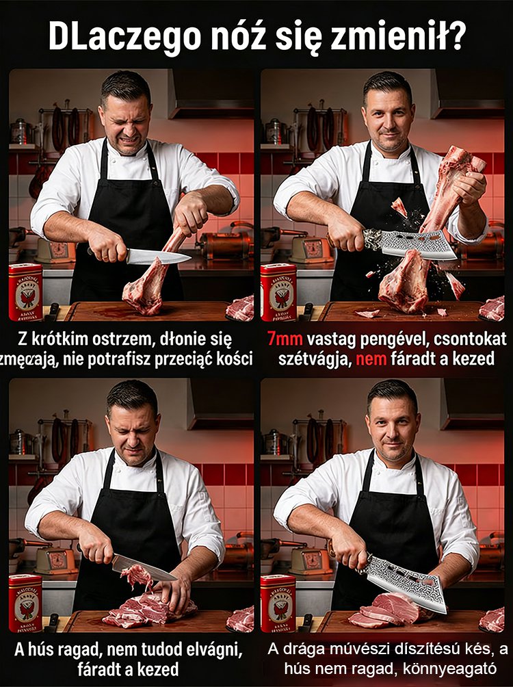 【Jak nóż przez masło】Gruby, wielofunkcyjny tasak